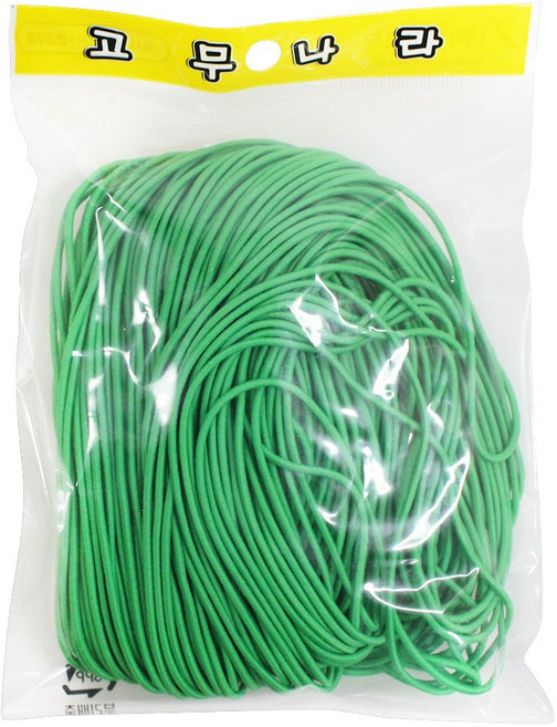 고무나라 원형 둥근 칼라 색사 고무줄 밴드, 색사고무줄 /60Y/그린, 1개