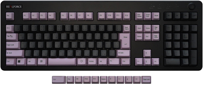 REALFORCE R3 R3S PBT M0336J 키보드 대응 키캡 세트 타입 키 이외 스모키 라일락