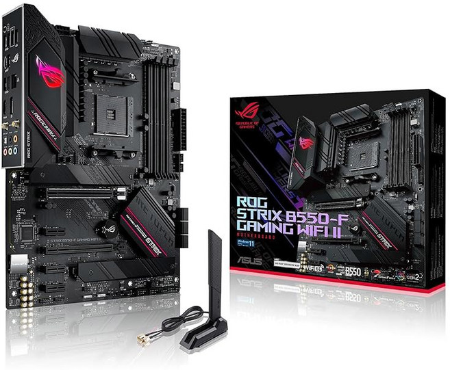 Asus ROG Strix B550-F 게이밍 WiFi II AMD AM4(3세대 라이젠) ATX 마더보드(PCIe 4.0 6E 2.5Gb LAN BIOS 플래시백 HDMI
