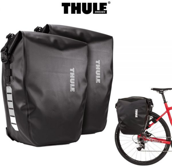 Thule 툴레 쉴드 자전거 패니어 25L 가방 2개세트 블랙 짐받이 안장, Black, Pair - 25 L