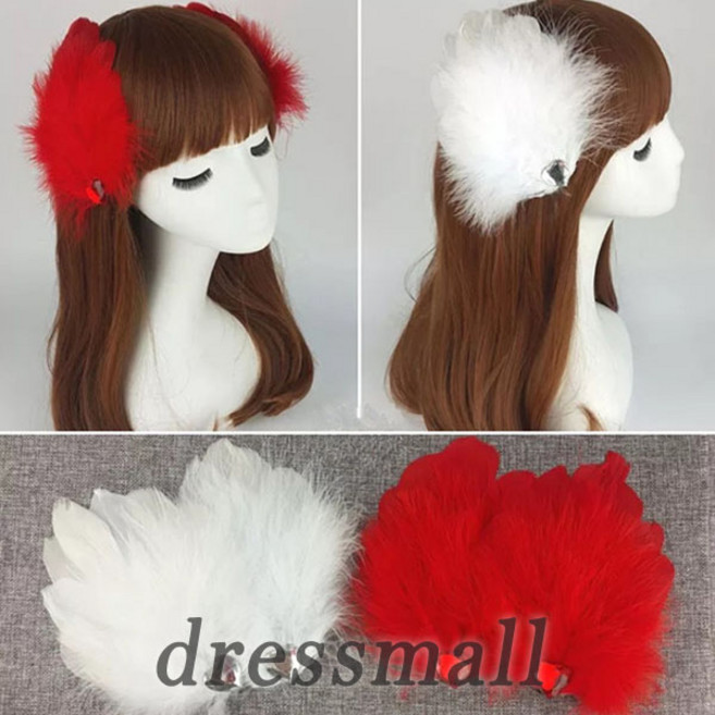 드레스몰 큐빅깃털헤어장식 패션 무대 액세서리 소품