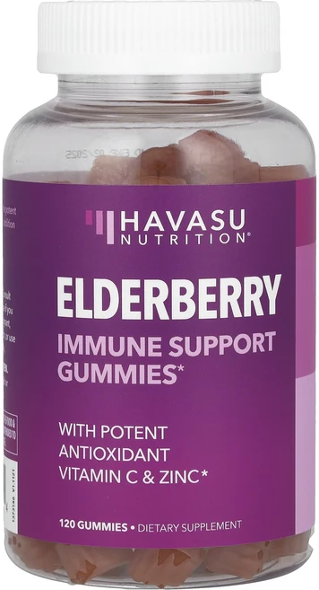 Havasu Nutrition 엘더베리 이뮨 서포트 구미젤리 구미젤리 120개, HavasuNutrition엘더베리이, 1개, 120정 - 쿠팡