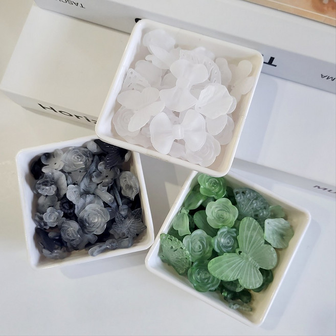 데코덴파츠 탑꾸파츠 비즈재료 랜덤믹스 50g x 3종 세트, 무광2, 1개