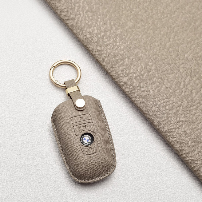 BMW 차키케이스 고급 천연소가죽 | 전차종 호환 (1 2 3 4 5 6 7 8 M X시리즈), BMW A 타입, 에토프그레이