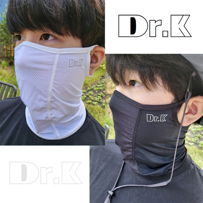 닥터케이 UV CUT 스카프 햇빛가리개 귀걸이형 스카프, 블랙