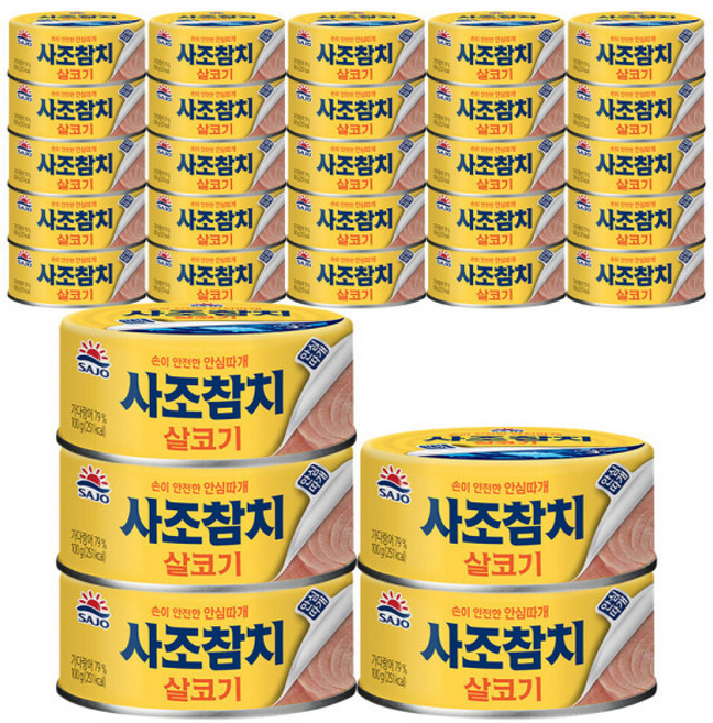 사조 안심따개 살코기 참치 / 통조림 참치캔, 30개, 100g