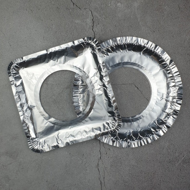 주방 가스렌지 호일 은박지 커버 매트 화구 덮개 원형 사각 10p, 1개