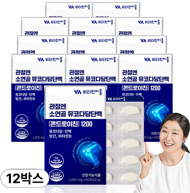 비타민마을 관절엔 소연골 콘드로이친 1200 뮤코다당단백, 60정, 12개