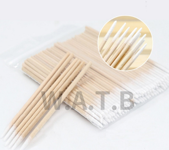 W.A.T.B 다용도 초미세 면봉 얇은 마이크로 면봉 이어폰 틈세 청소, 3개, 100개입