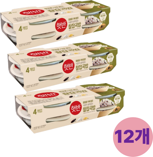 CJ 햇반 찰잡곡밥 큰공기, 12개, 210g