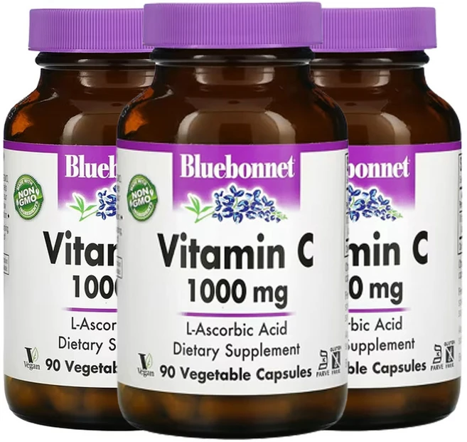 블루보넷 뉴트리션 비타민C 1 000mg 베지 캡슐 90정, 3팩 - 쿠팡