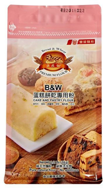 豐盟麵粉 B&W 無添加物蛋糕粉 低筋麵粉, 1kg, 12個
