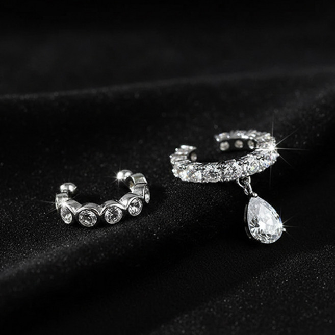 여성 패션 파티 행사 축제 무대 화려한 큐빅 이어커프 세트 A2803