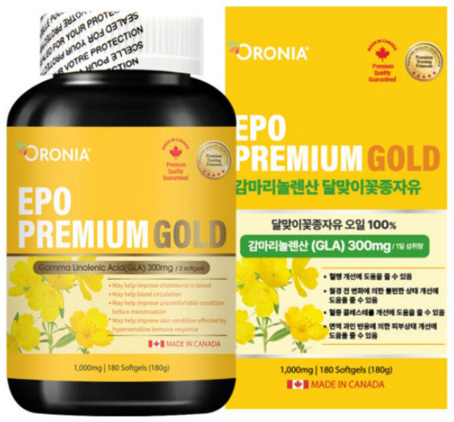 오로니아 달맞이꽃 종자유 프리미엄 골드 감마리놀렌산 180g, 1개, 180정