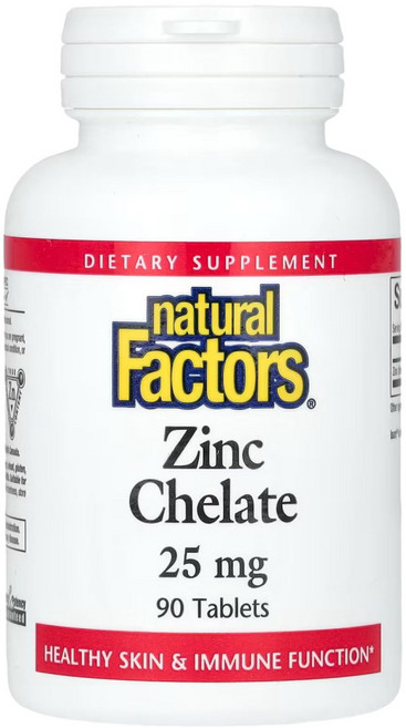 네추럴팩터스 아연 시트레이트 25mg 90캡슐 Natural Factors, 2개, 90정