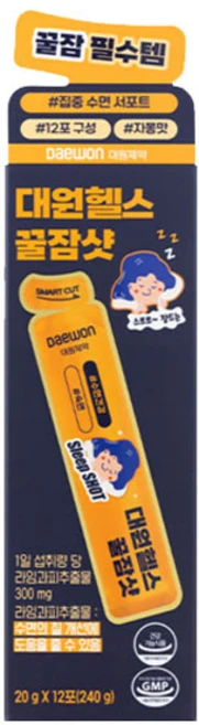 대원헬스 꿀잠샷 20g x 12포, 1박스, 240g - 쿠팡