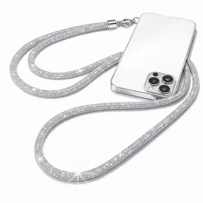 벨루체 주얼리 감성 휴대폰 넥스트랩 크리스탈 스트랩, 1개, 화이트