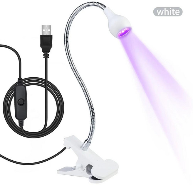 미니 네일 램프 폴리쉬용 클립온 데스크, White, 1개