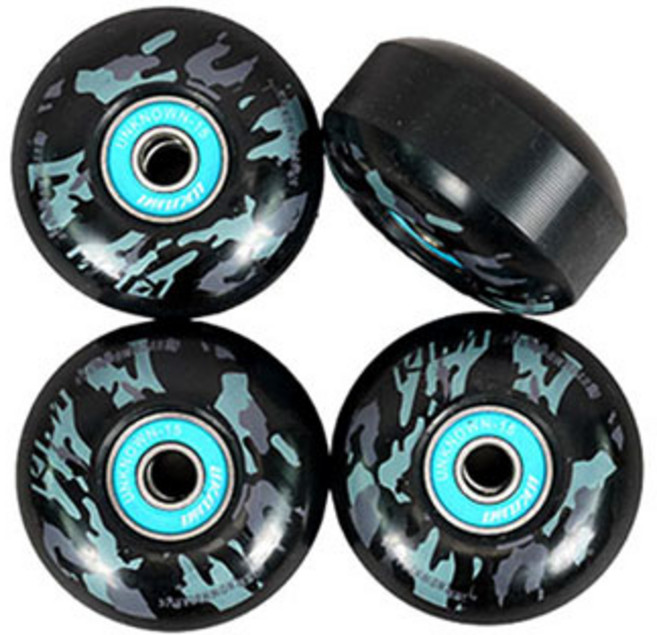 언노운 스케이트보드 바퀴 PRO 52mm휠 베어링포함 바퀴4개 경도83A, PRO 52mm휠 4개(베어링포함), 1개