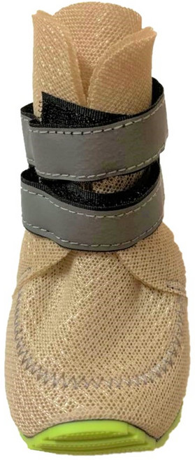 寵愛生活本舖 寵物夏季透氣網鞋 中小型犬適用 反光條防滑狗鞋, 米色,55#：鞋長6.0cm，鞋寬4.5cm, 1個