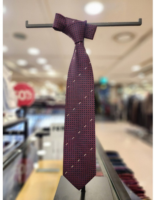 레노마 셔츠 ** 대폭 ** 고퀄리티 큐빅 마이크로 격자 기본 실크 넥타이 VOFTV5-025-GE GY RD