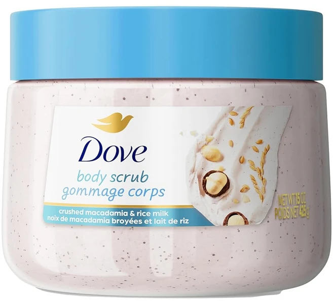 Dove 바디스크럽 으꺤 마카다미아 & 라이스 밀크 도브스크럽 바닐라향 425g, 1개 - 쿠팡