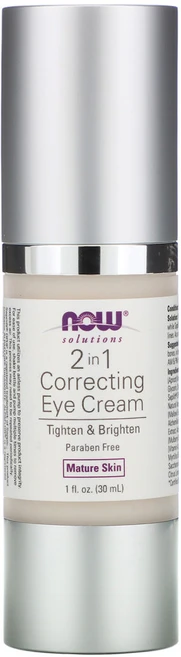 NOW Foods Solutions 2 인 1 코렉팅 아이크림 1 fl oz (30 ml) 2팩, 1개, 30ml - 쿠팡