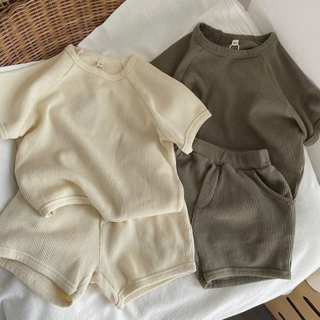 앙디 상하복 와플리 OC076 (라운드반팔티+반바지)세트 남아여아 아동복