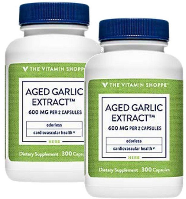 더비타민샵 숙성 마늘 추출물 600mg 무향 캡슐 The Vitamin Shoppe Aged Garlic 600mg Odorless, 300정, 2개