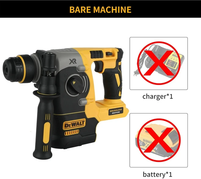 DEWALT DCH273 18V/20V MAX 무선 로터리 해머 드릴 브러시리스 SDS 플러스 L 임팩트 해머 도구(홈 개선용), 01 273-Naked Tool, 02 미국