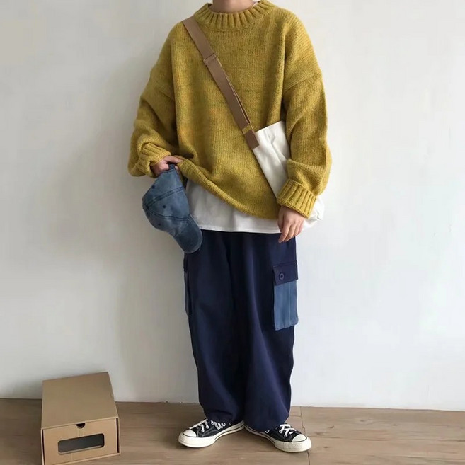 MLM 套頭毛衣男 寬鬆針織衫
