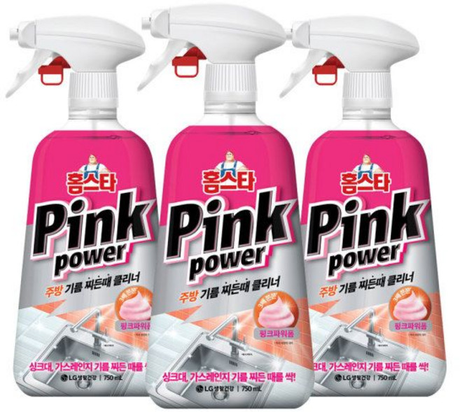 홈스타 핑크파워 주방 기름 찌든때 클리너 750 mL x 3개 .
