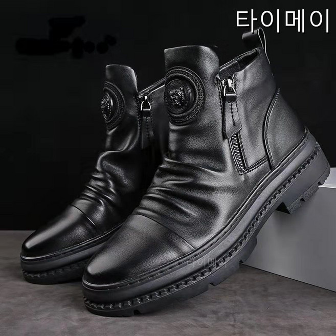 타이메이 가을 하이탑 남성 부츠 남성 부츠 지퍼 부츠 남성 캐주얼화 남성 부츠 미끄럼 방지 기모 버전끄럼 방지