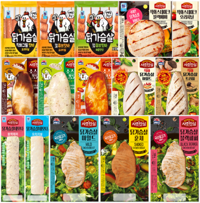 사조대림 닭가슴살 16종 골라담기, 직화스테이크 블랙페퍼 100g, 100g, 1개
