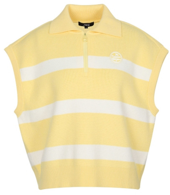 JDX 여성 스트라이프 조직 집업 베스트 X2SVW5371