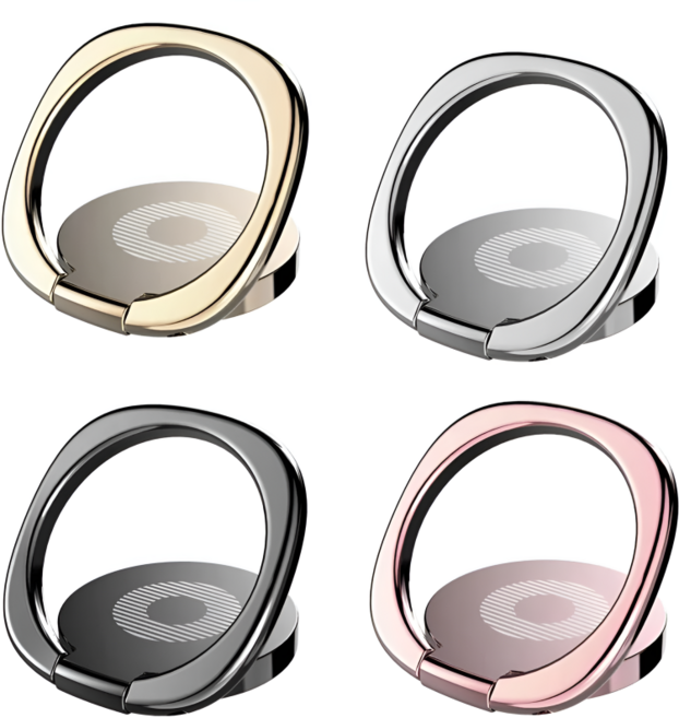 옐로구르미 핸드폰 거치대 스마트링 그립톡 1세트, 4개, 블랙+실버+골드+핑크