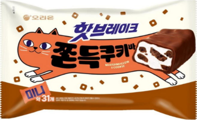 오리온 핫브레이크 쫀득 쿠키바 352g 마시멜로 초코쿠키 디저트 간식, 1개