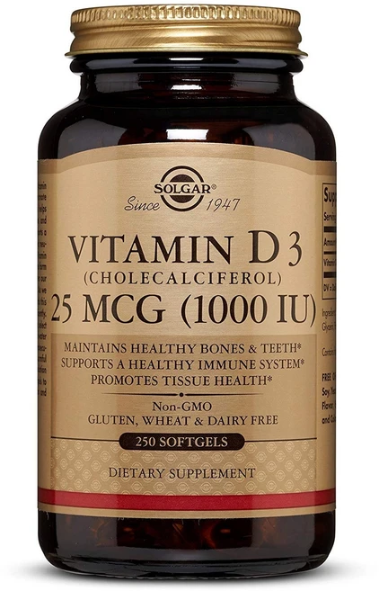 솔가 비타민 D3 (콜레칼시페롤) 1000 IU 소프트젤, 1개, 250정 - 쿠팡
