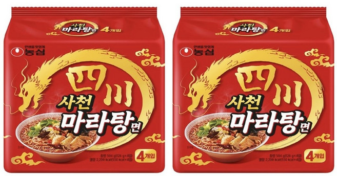 마라탕에 빠질수 없는 중요건더기가 가득 농심 사천 마라탕면 (사탕증정), 8개