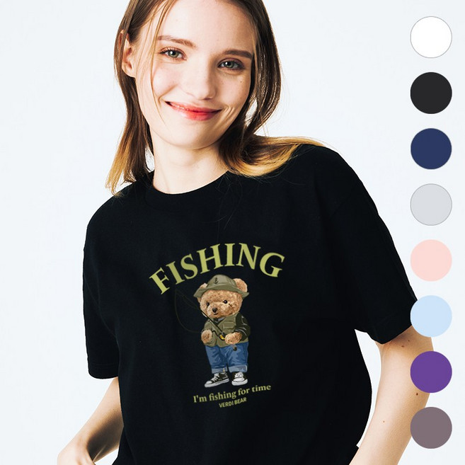 면티 블랙 베르디베어 남자 여자 반팔티 티셔츠