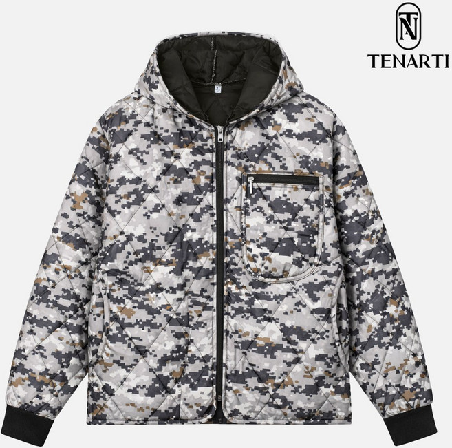 테너티 포켓 후드 깔깔이 무지 누빔 패딩점퍼 남녀공용 빅사이즈 방한 작업복 TNT092