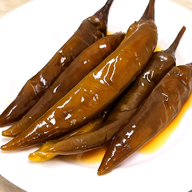 동백찬 국산 청양 고추 장아찌 3kg 6kg 12kg 간장 고추지 절임 삭힌 대용량 업소용 식당, 500g, 2개