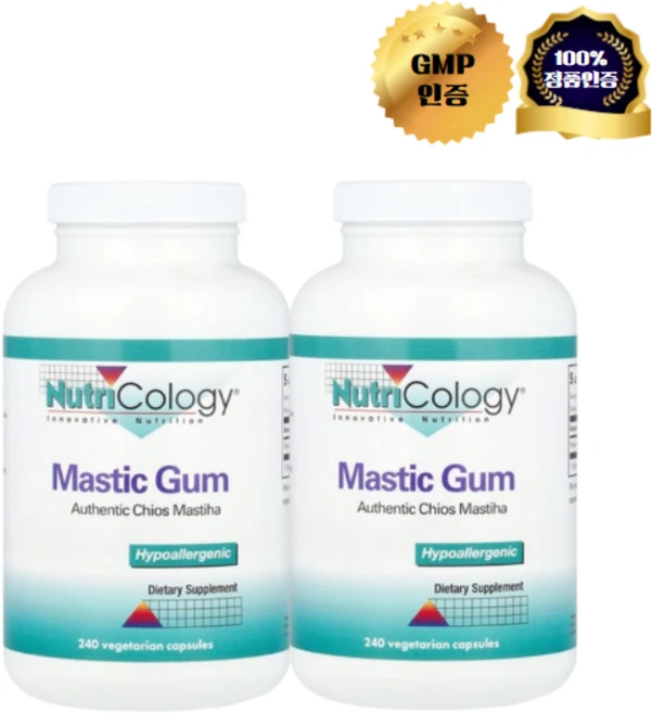 1+1 뉴트리콜로지 매스틱검 키오스 매스틱검 베지 캡슐 240정, 2개 - 쿠팡