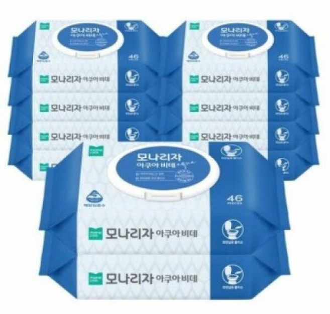 자연분해 비데물티슈 캡형 46매x10개 아기물티슈 천연아로마6종 비데티슈, 46매, 10박스