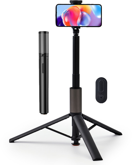 오지렌 블루투스 원터치 팝업 올인원 알루미늄 셀카봉 삼각대 175cm, 1개, 블랙, GK16