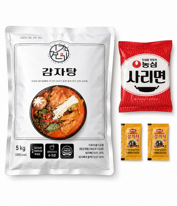 김가네 식탁 감자탕 5kg (9-10인분)/국내산 돈등뼈 (본사배송), 1개