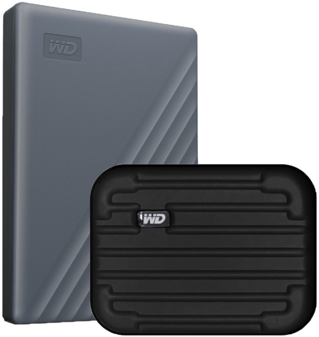 WD My Passport Works with USB C 외장하드, 4TB, 그레이