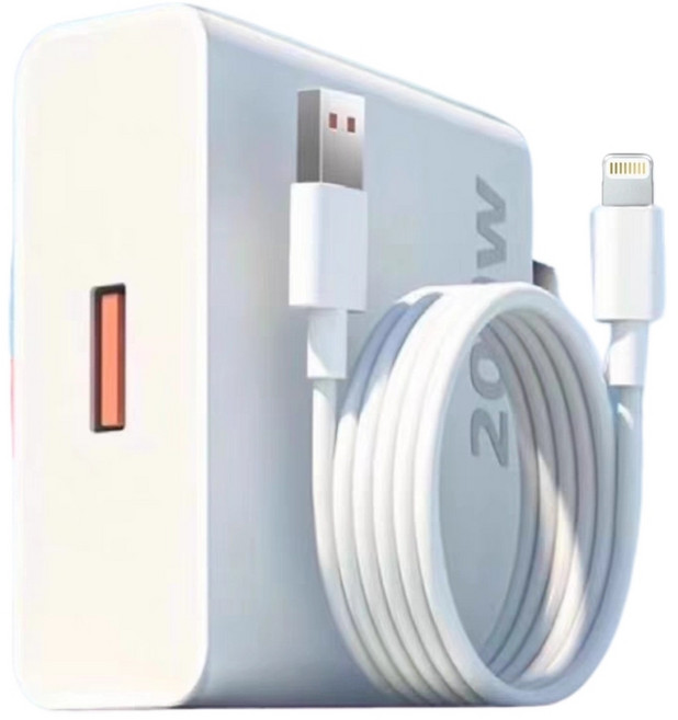 200W 閃電快充充電組, 白色, 1套, 1m