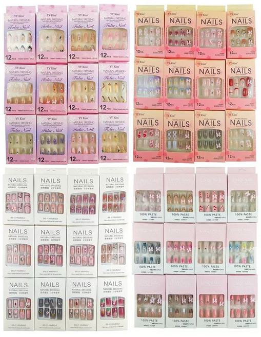 活動假手插入貼片練習假手指 幻彩美甲材料 美甲練習手模型 美甲可彎曲, 1個, 美甲盲盒隨機送（3盒30)