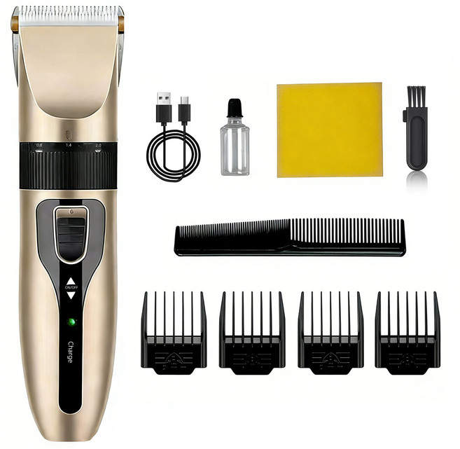 디에스가추몰 전문가용 전동 바리깡 세트 이중 칼날 깔끔한 커팅 남자 이발기, 588-골드